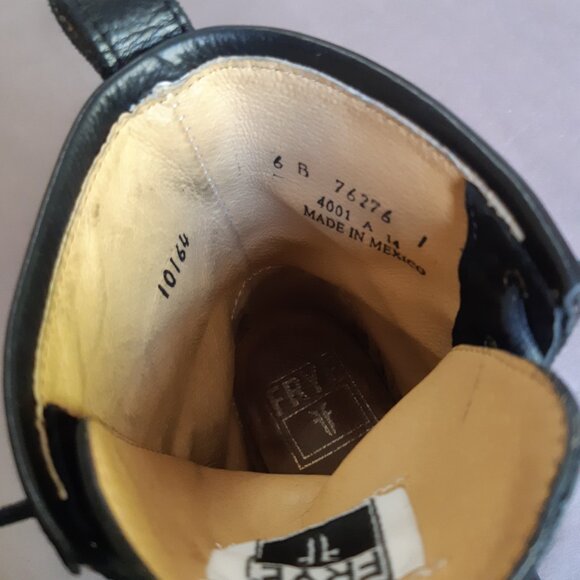 Frye Veronica Lace-Up Black Leather Combat Boot - Picture 11 of 14